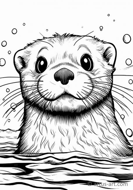 77+ Realistic Otter Coloring Pages Printable