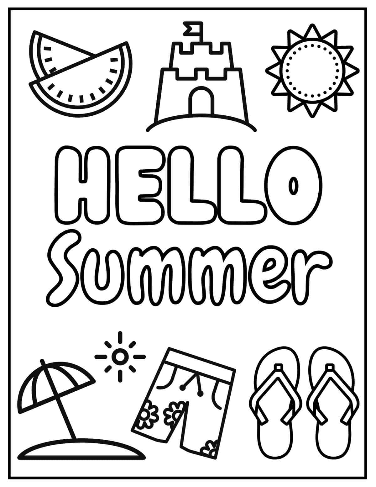 80+ Interactive Summer Coloring Pages Printable