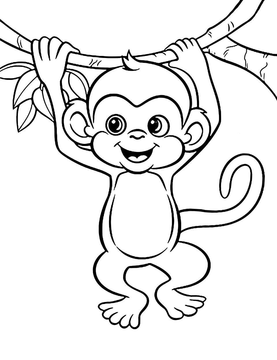 47+ Realistic Monkey Coloring Pages Detailed