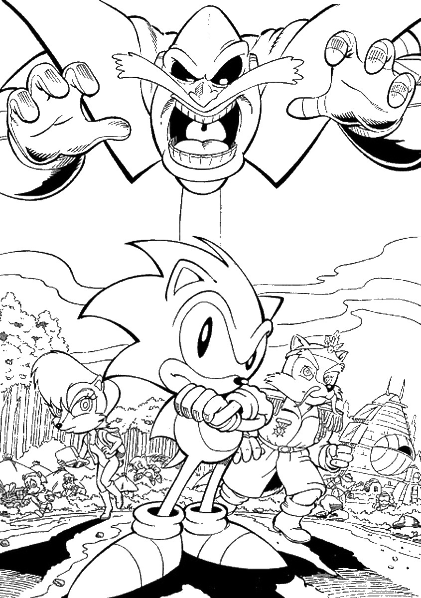 83+ Happy Sonic Coloring Pages Printable