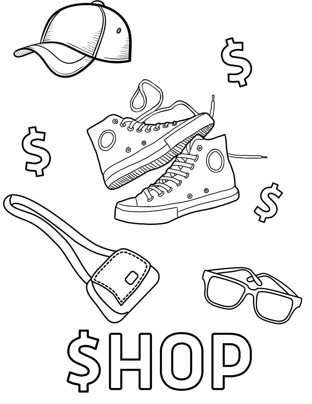 85+ Colorful Preppy Coloring Pages Printable