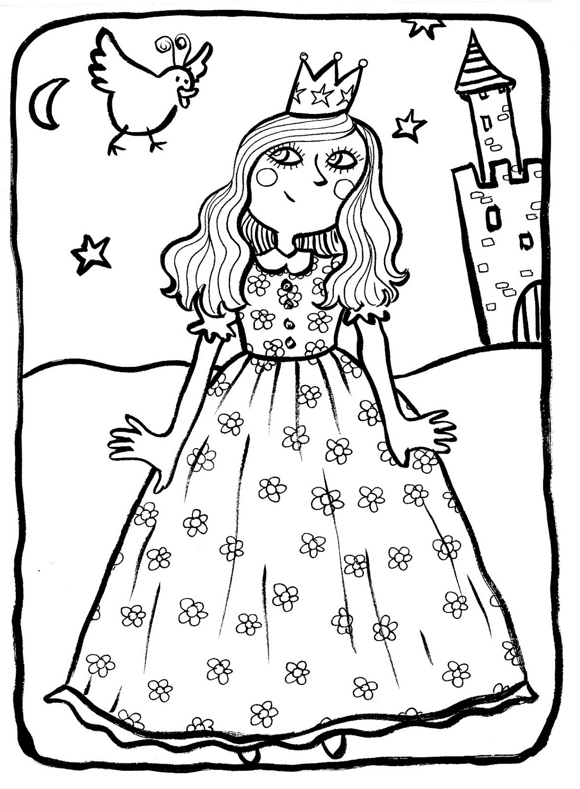 85+ Whimsical Princess Summer Coloring Pages Printable