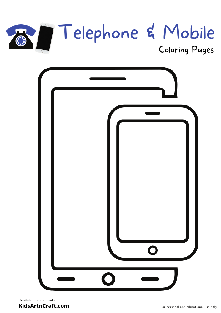 86+ Adorable Cell Phone Coloring Pages for Kids Printable