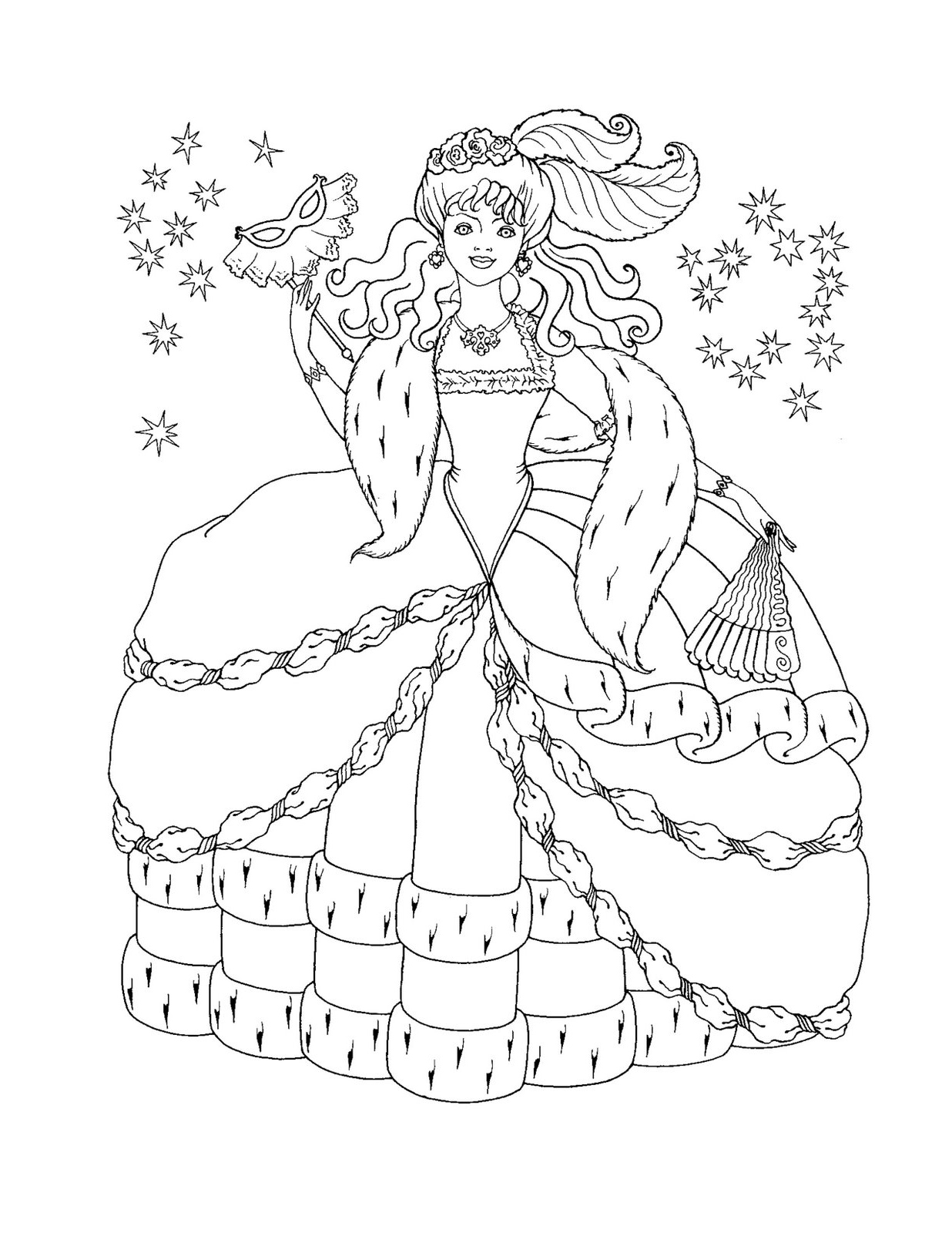 87+ Happy Princess Summer Coloring Pages Printable