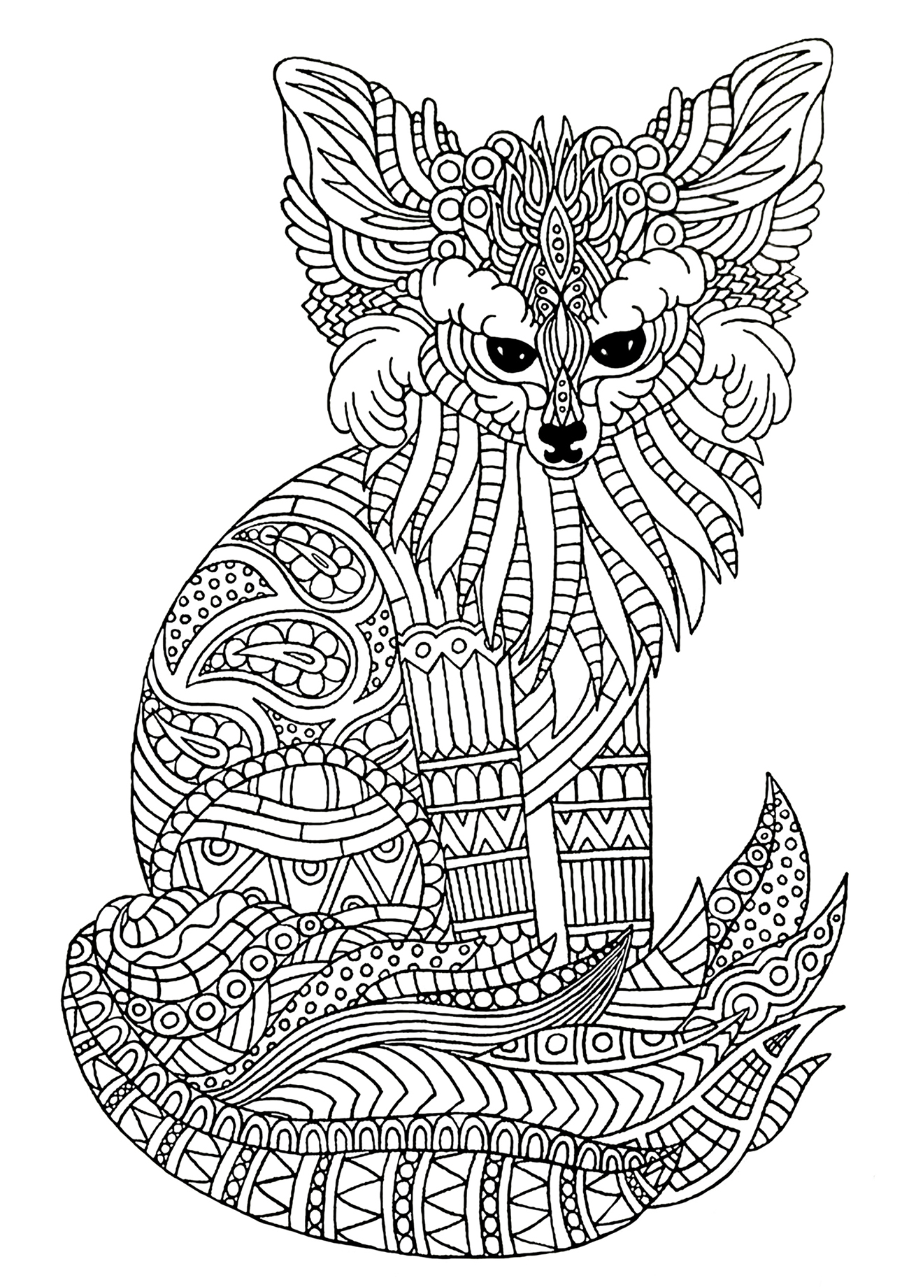 88+ Easy Fox Coloring Pages Printable