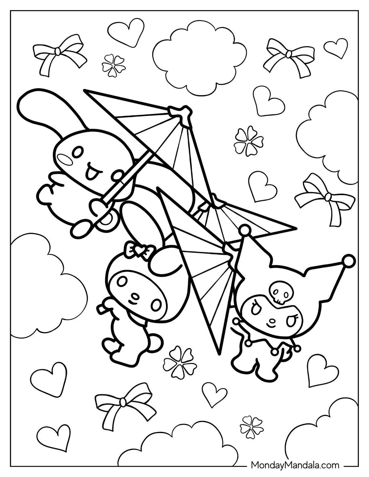 88+ Easy Kuromi Coloring Pages Printable