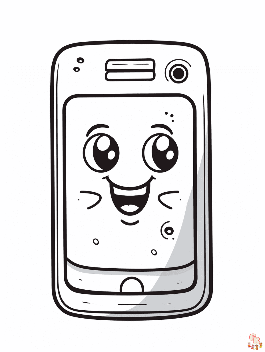 88+ Fun Cell Phone Coloring Pages for Kids Printable