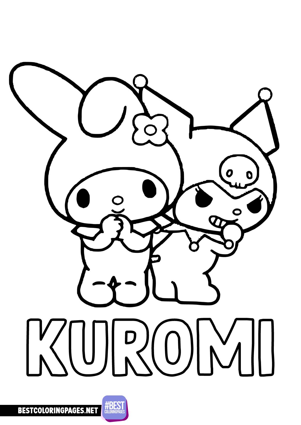 93+ Adorable Kuromi Coloring Pages Printable