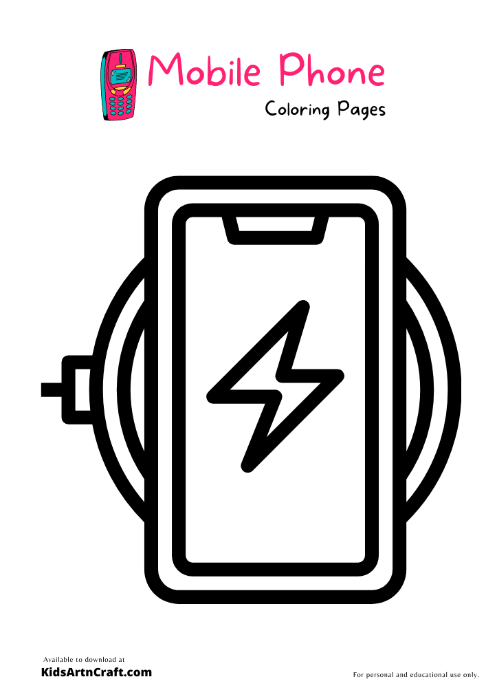 98+ Detailed Cell Phone Coloring Pages for Kids Printable