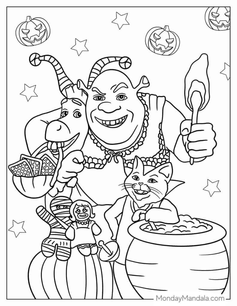 98+ Downloadable Shrek Coloring Pages Printable