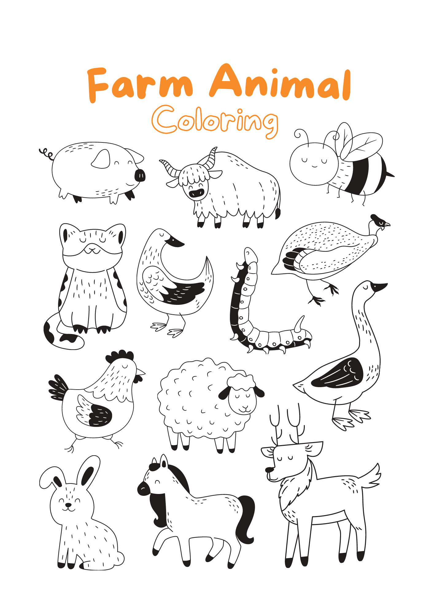 32+ Simple Animal Coloring Pages Simple