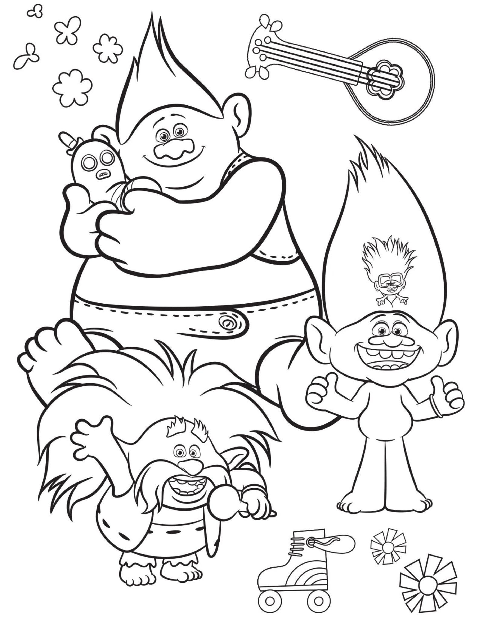 36+ Easy Trolls Coloring Pages Download FREE