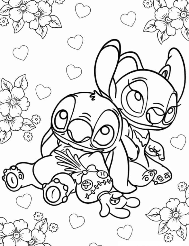 38+ Amazing Stitch Sleeping Coloring Pages Aesthetic