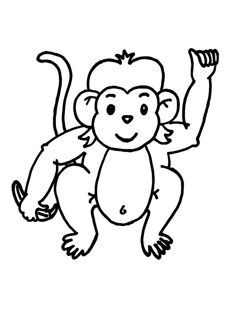 35+ Funtastic Monkey Coloring Pages Easy Kids