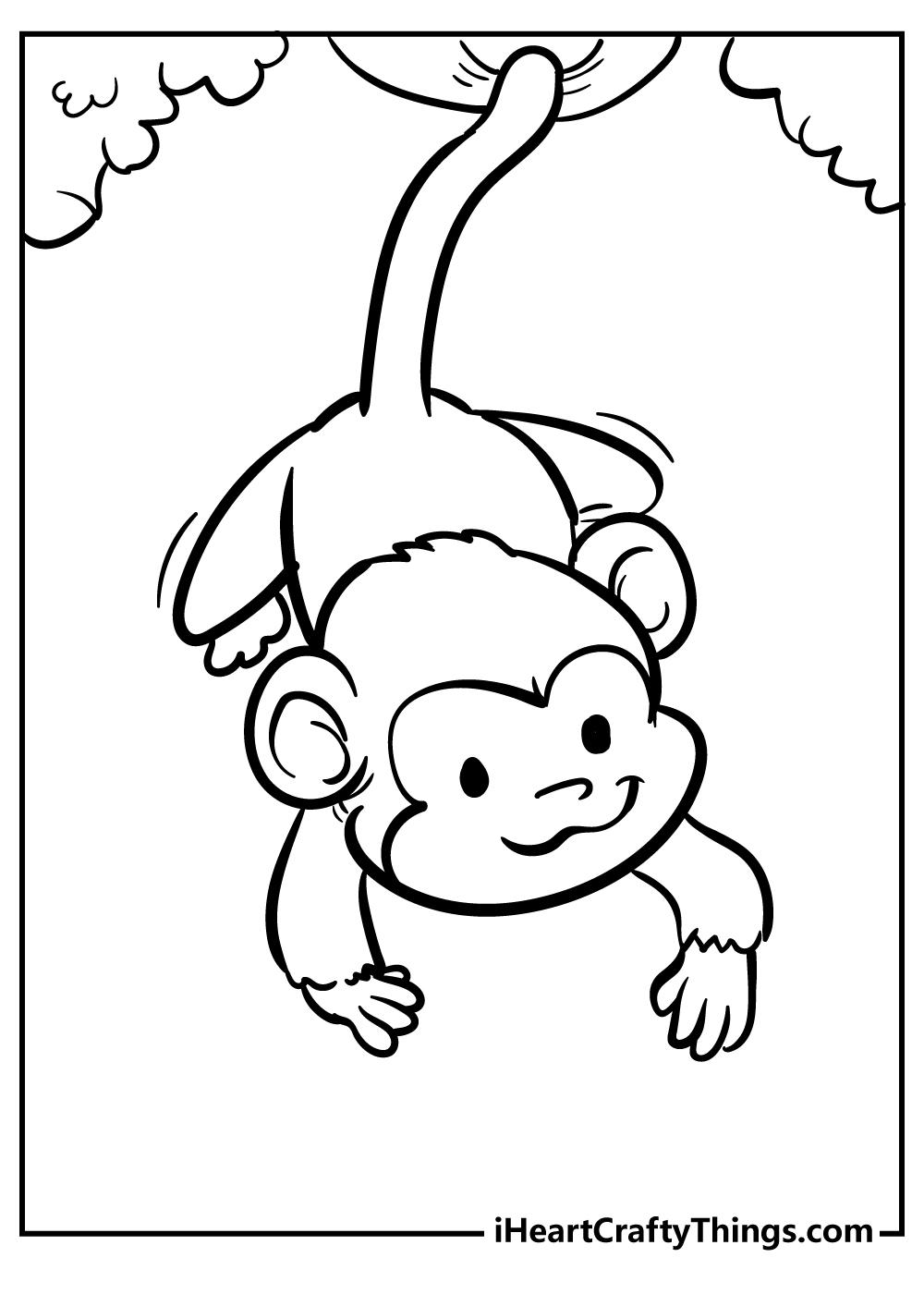 43+ Realistic Monkey Coloring Pages Free Printable