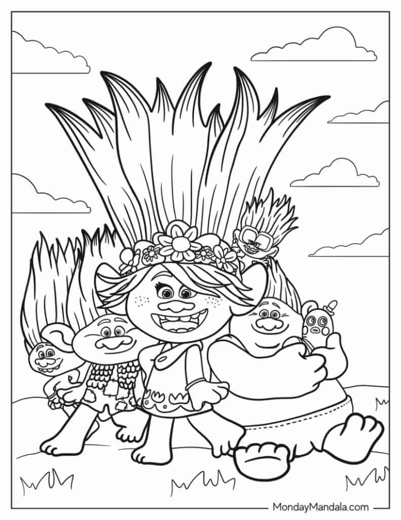 43+ Free Trolls Coloring Pages Inspirational