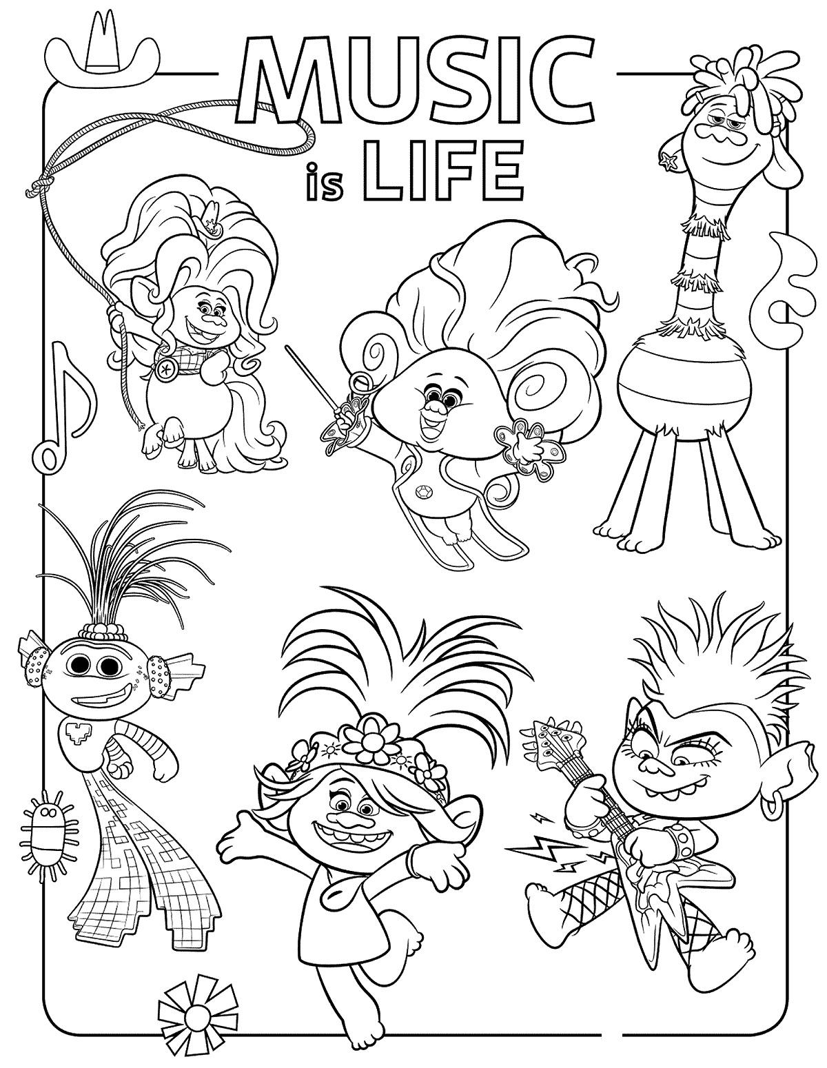 48+ Creative Trolls Coloring Pages and Drawing