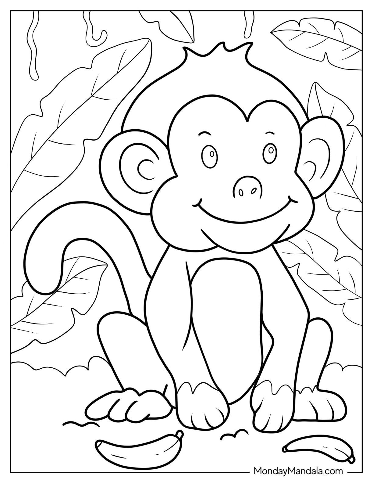 47+ Fun Monkey Coloring Pages Art