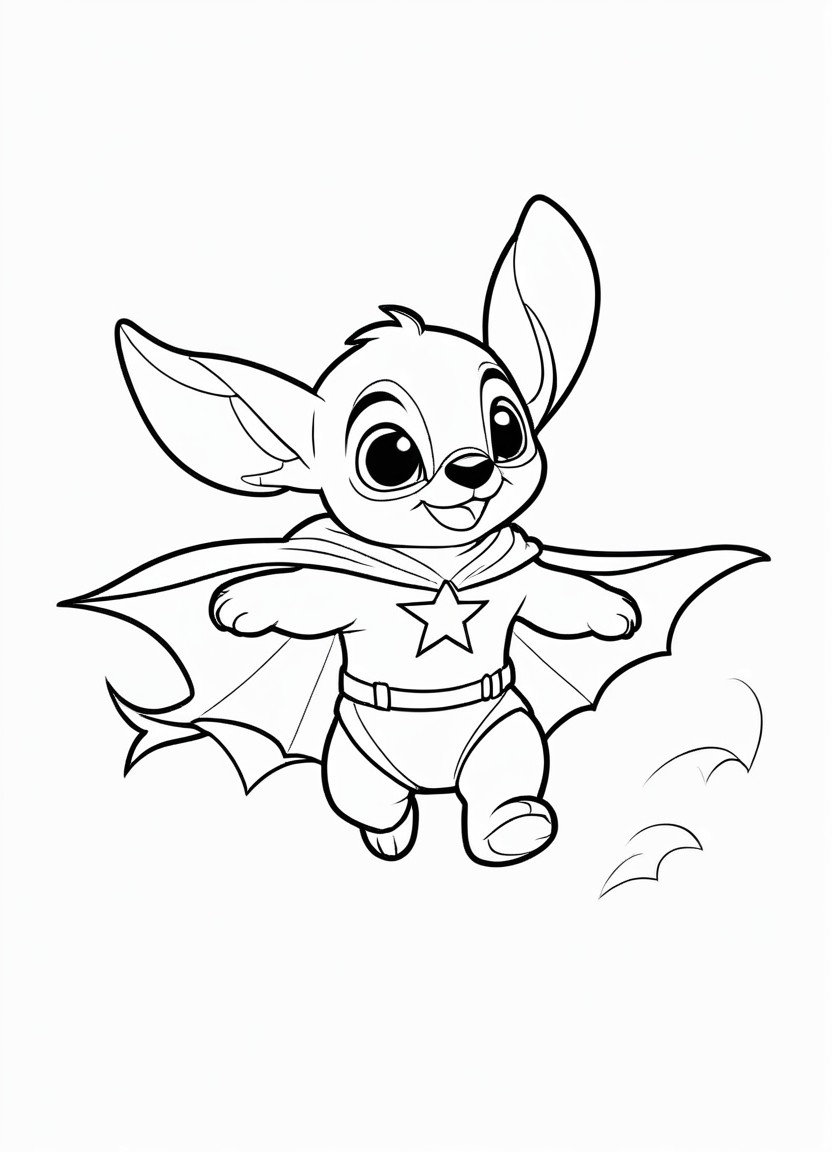 Stitch as a Superhero Coloring Pages