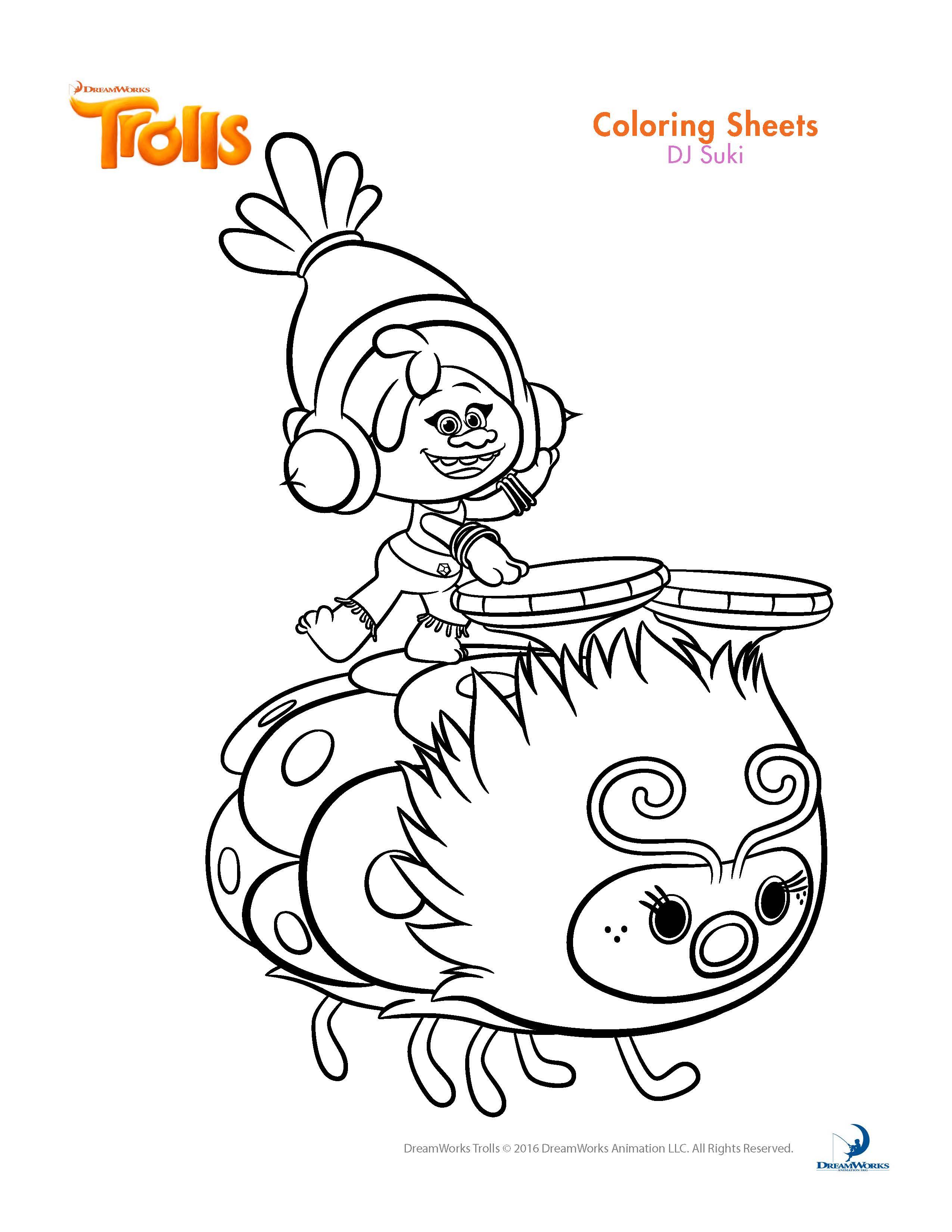 43+ Unique Trolls Coloring Pages Easy