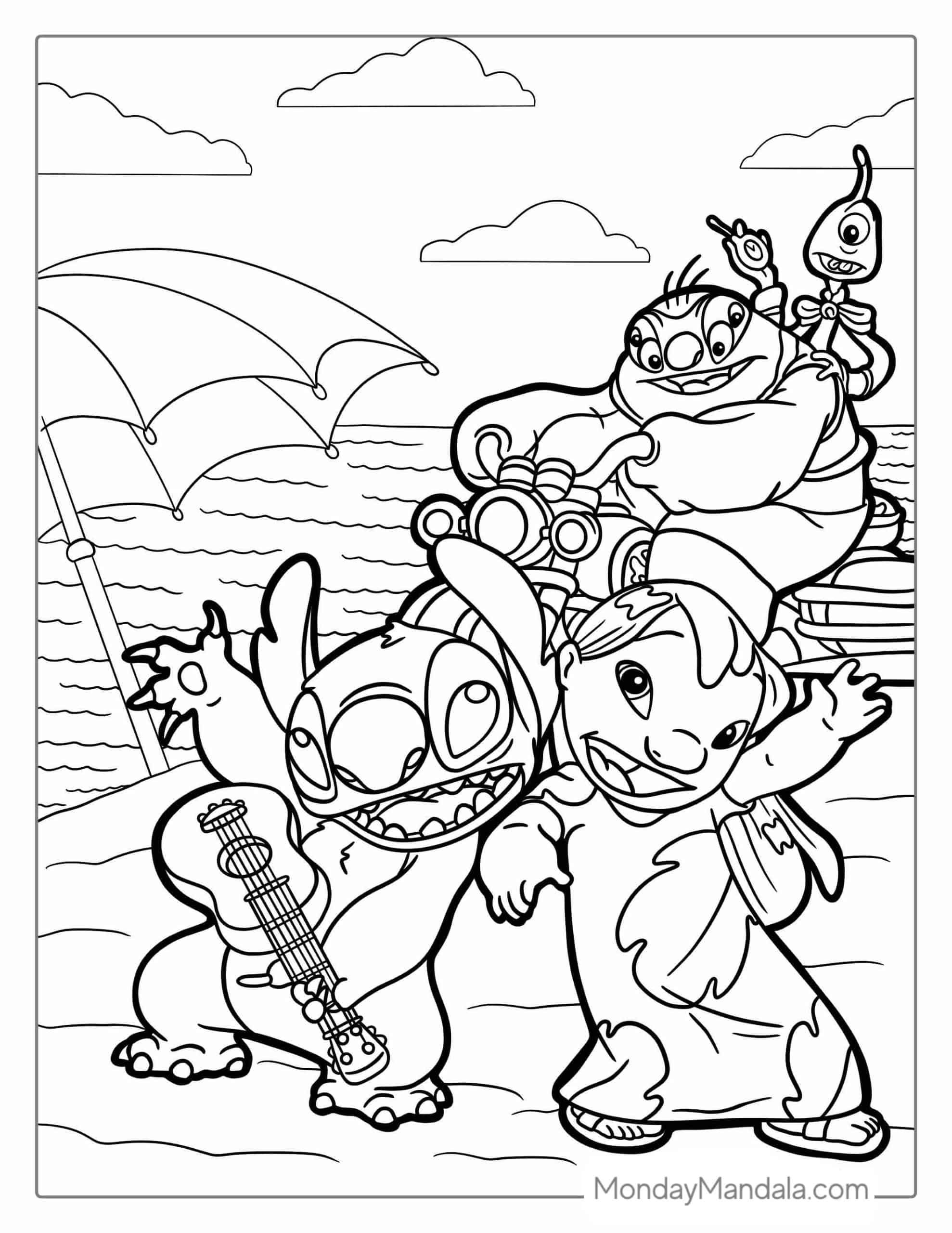 128+ Colorful Cute Stitch Coloring Pages Printable