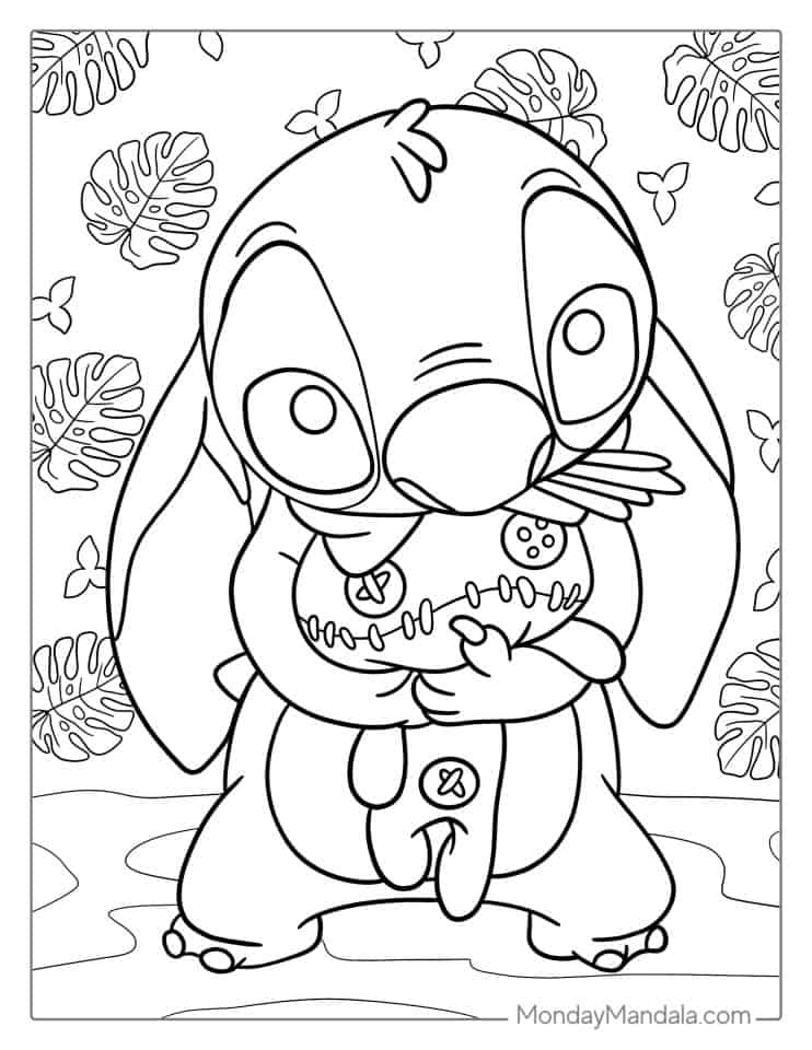 185+ Creative Cute Stitch Coloring Pages Printable