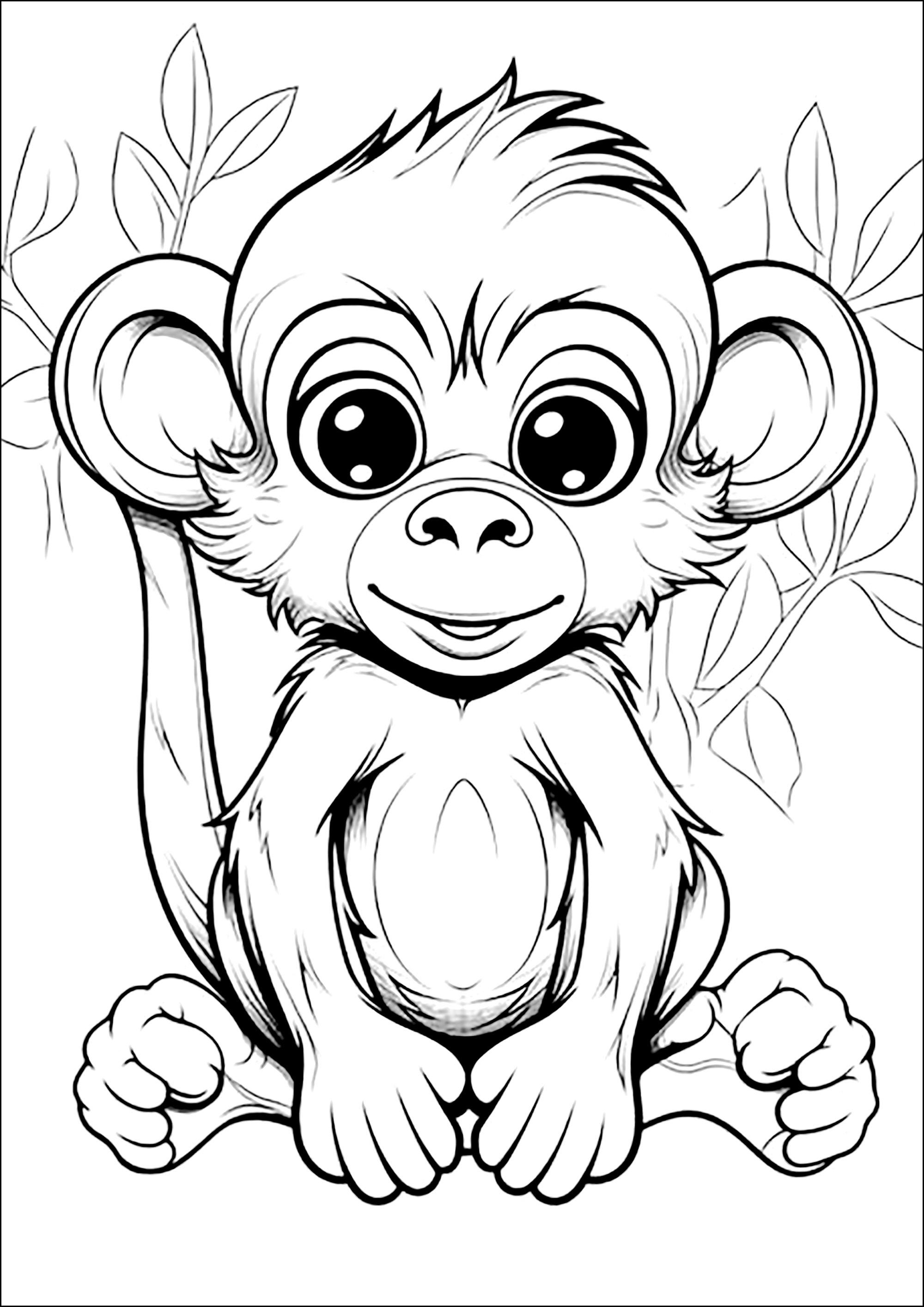 32+ Interactive Monkey Coloring Pages Realistic