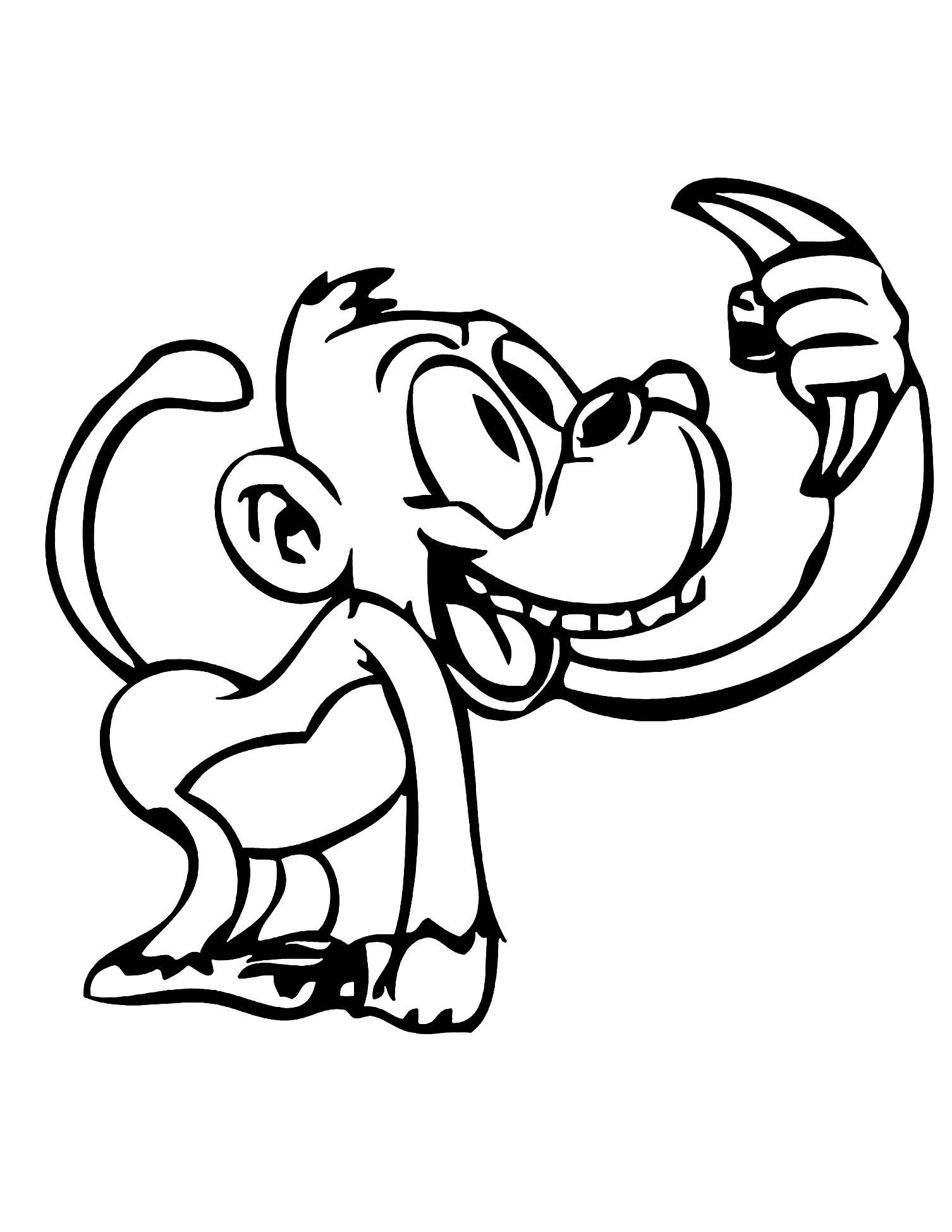 46+ Cute Monkey Coloring Pages Aesthetic