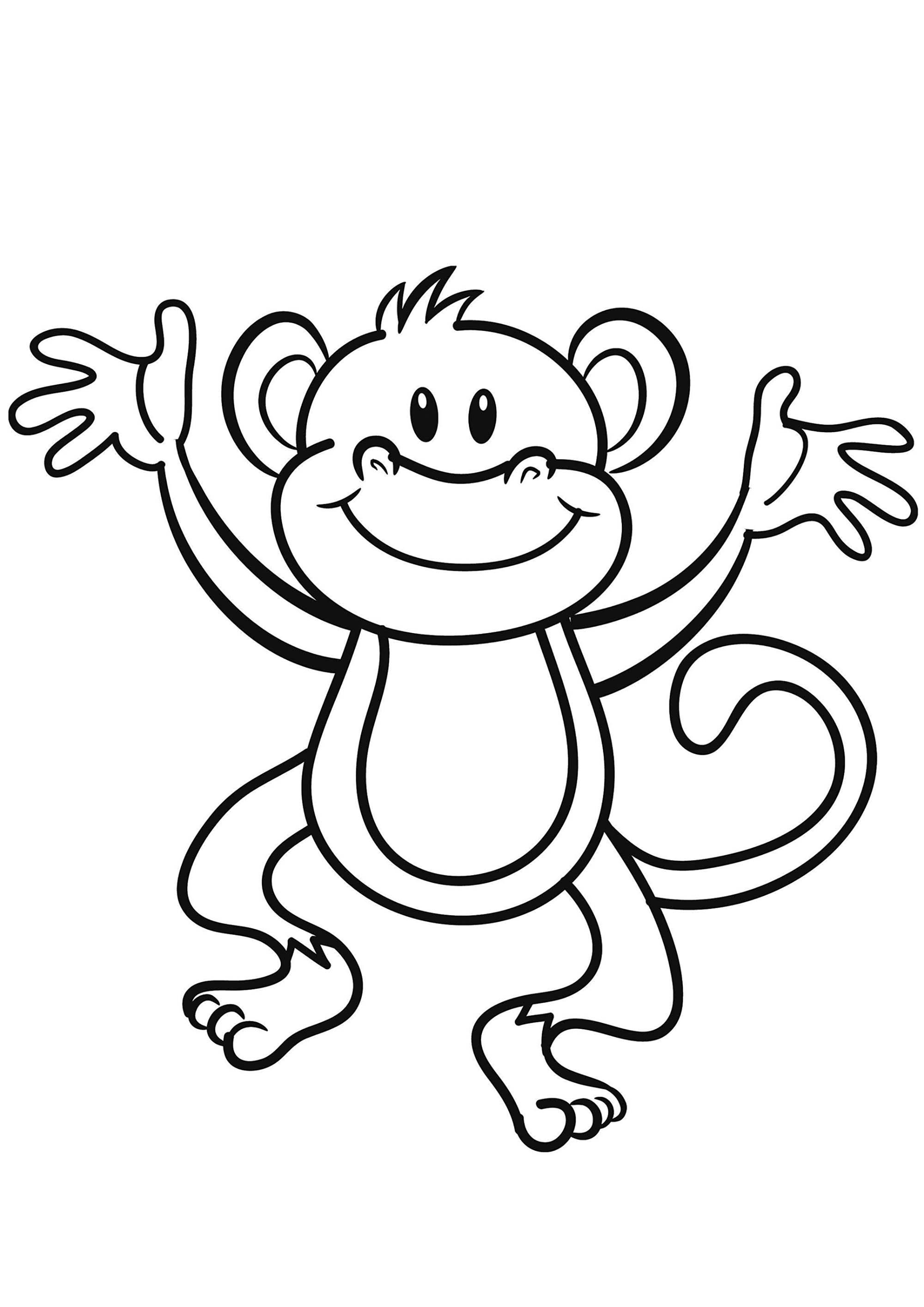 50+ Easy Monkey Coloring Pages Printable Sheets