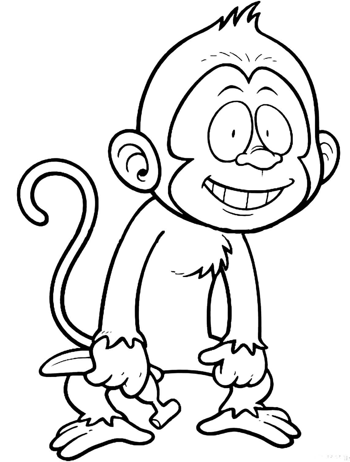 35+ Ultimate Monkey Coloring Pages Easy Kids