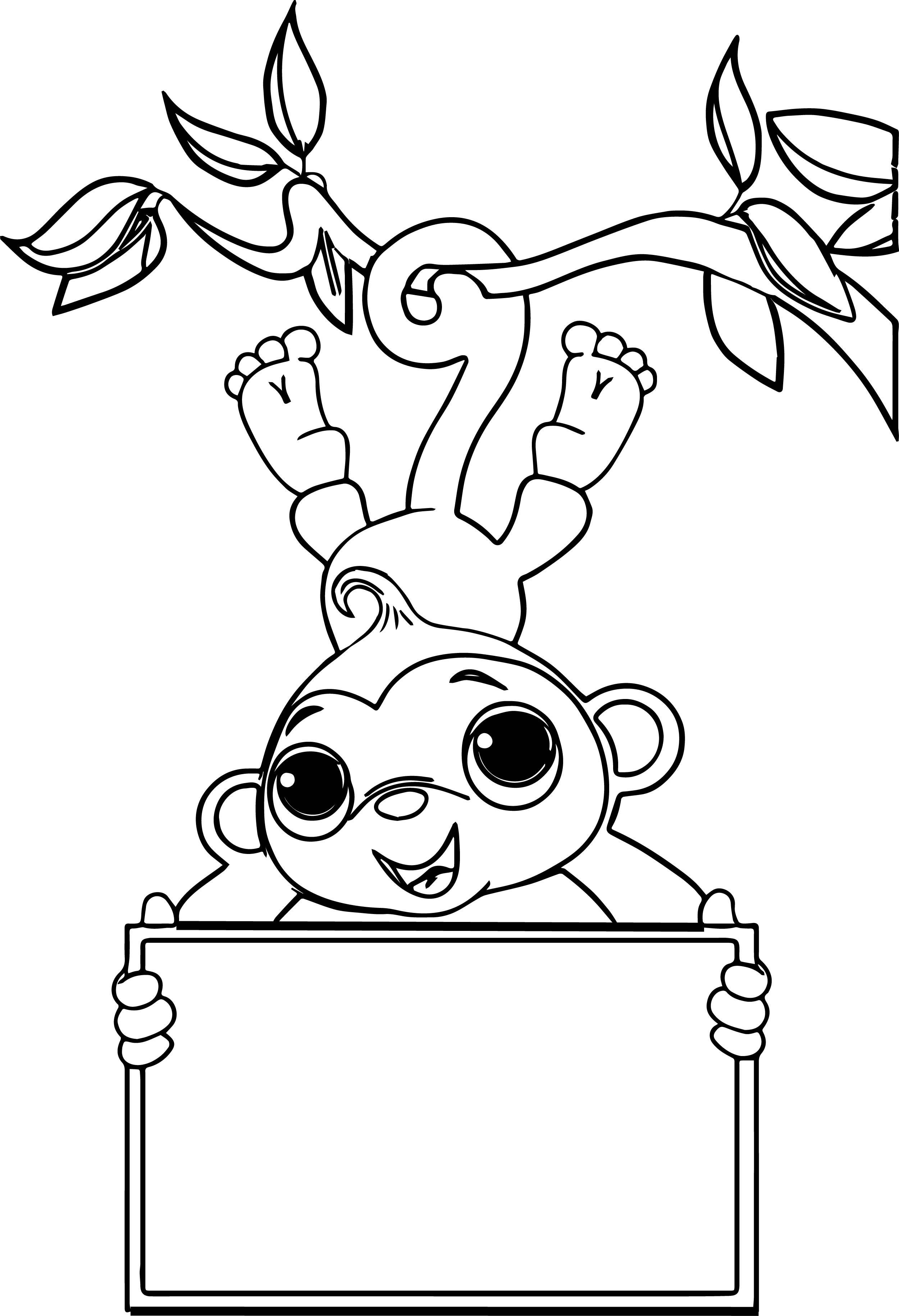 47+ Cute Monkey Coloring Pages Easy