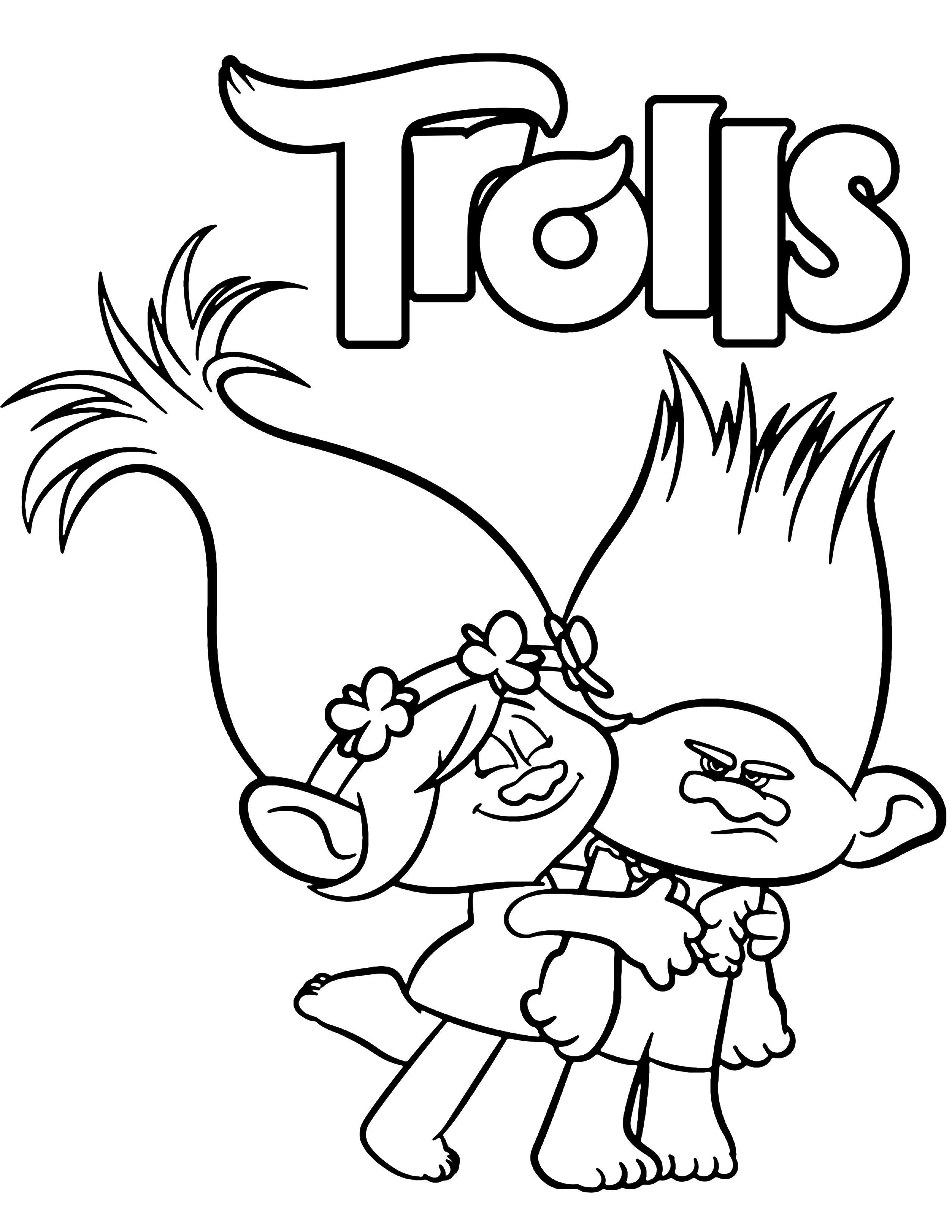 40+ Colorful Trolls Coloring Pages Simple