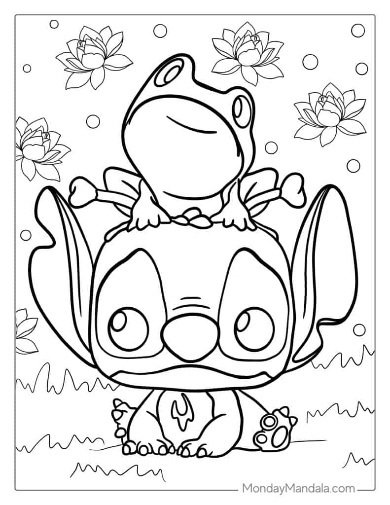 66+ Whimsical Cute Stitch Coloring Pages Printable