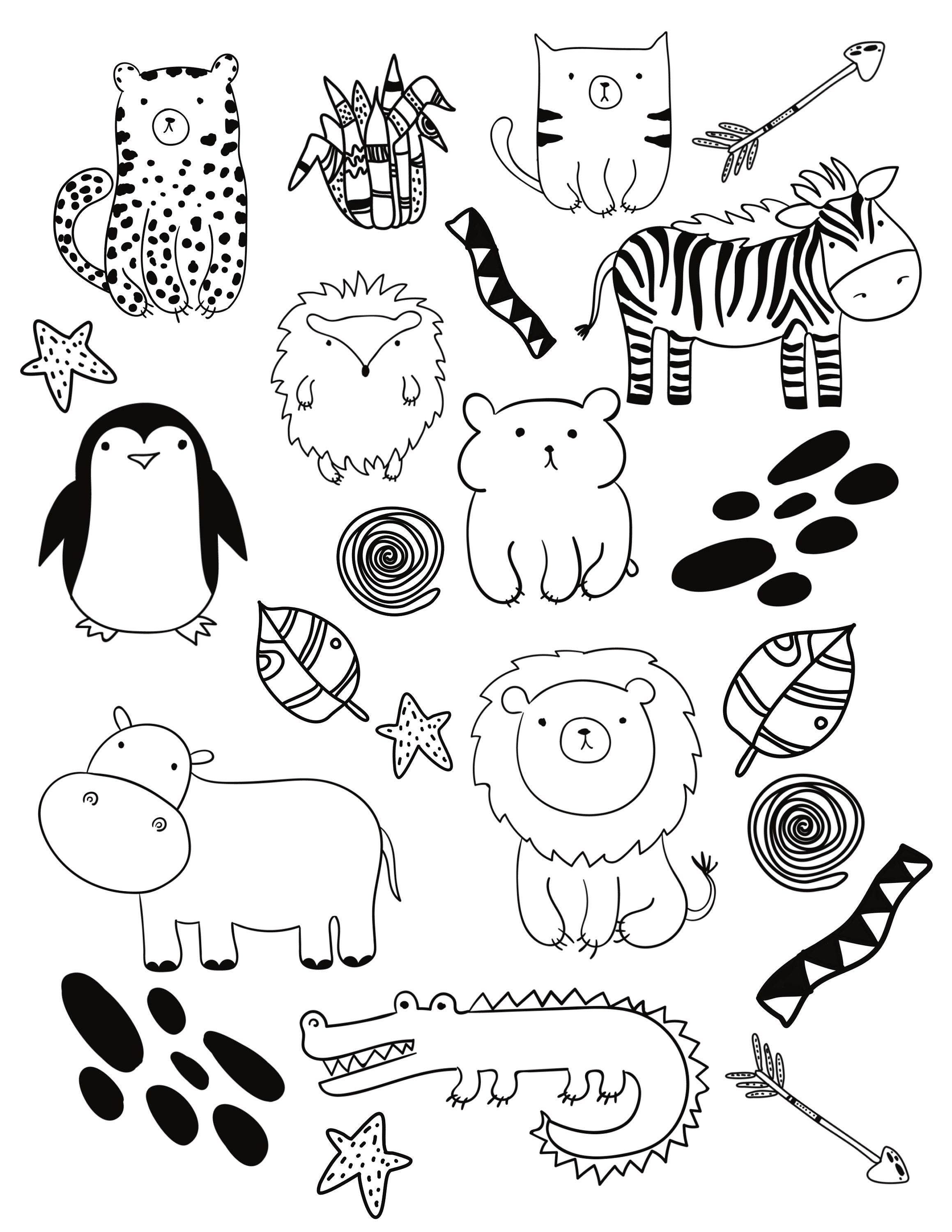 38+ Aesthetic Animal Coloring Pages Simple