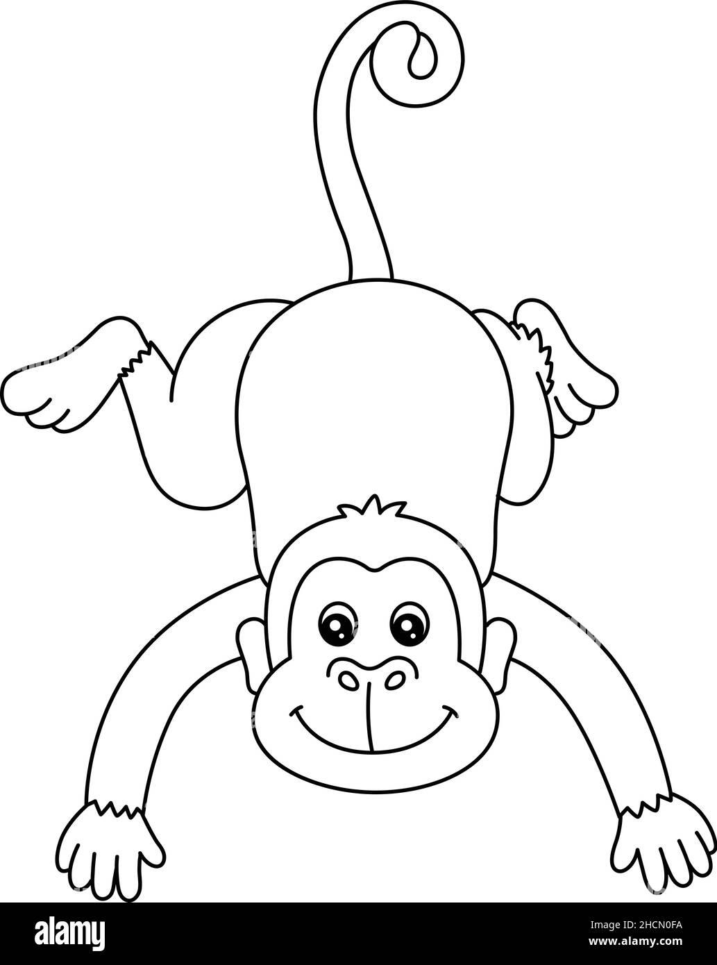 50+ Engaging Monkey Coloring Pages with Simple Outline