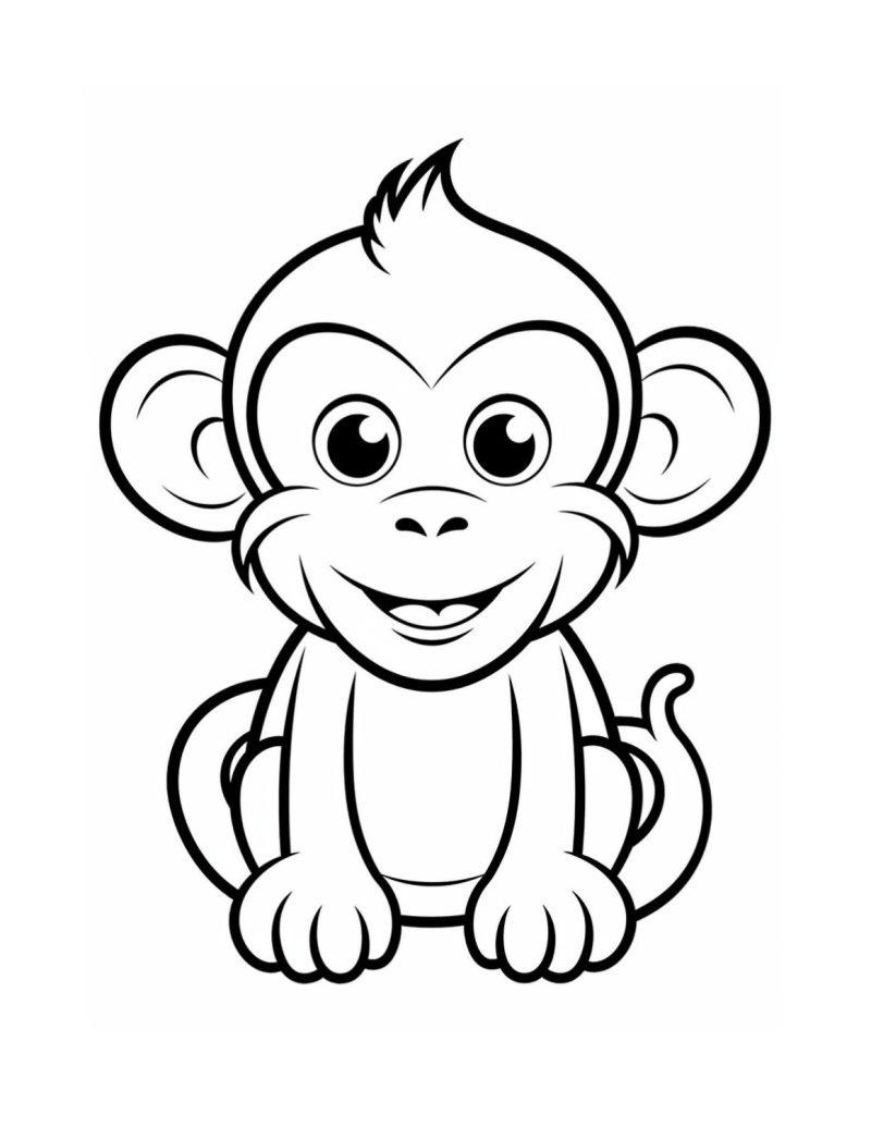 39+ Amazing Monkey Coloring Pages Easy Kids