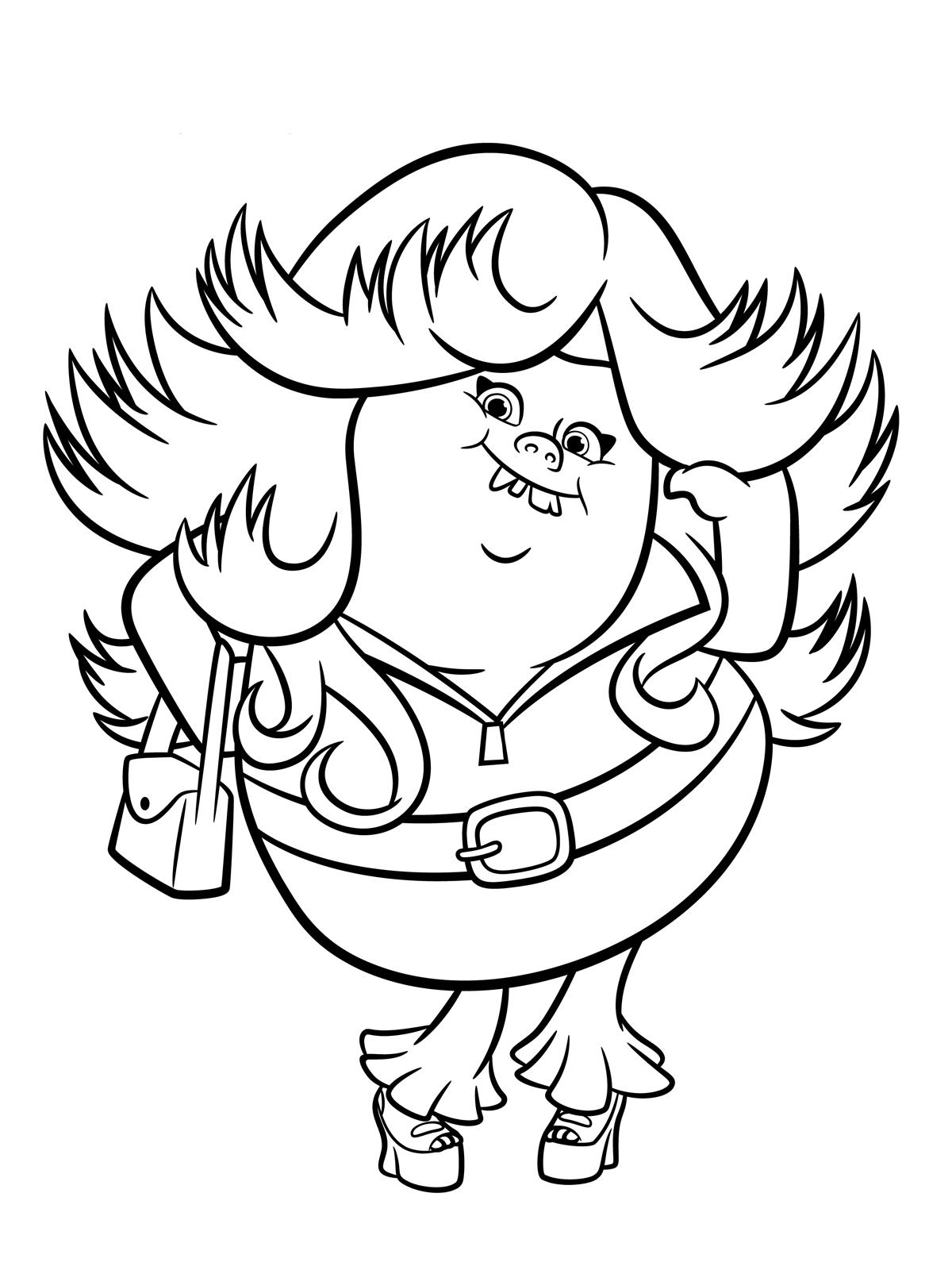 36+ Simple Trolls Coloring Pages Easy Kids