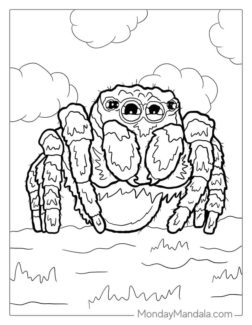 10 Jumping Spider Coloring Page 1