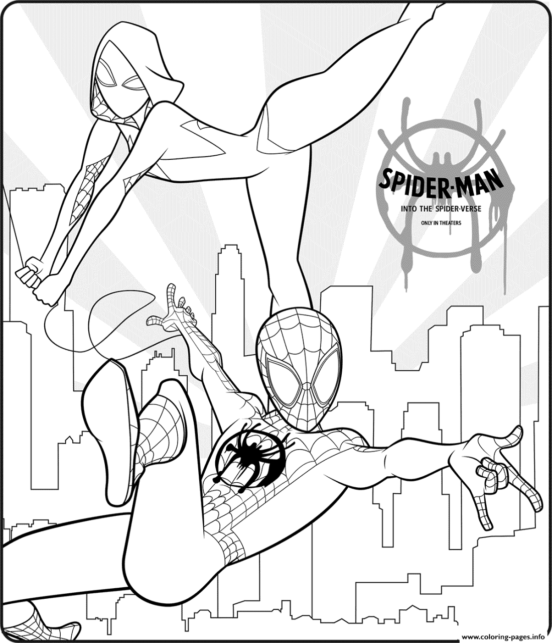 10 Spectacular Spider-Man: Into the Spider-Verse Coloring Pages for Web-Slinging Fun