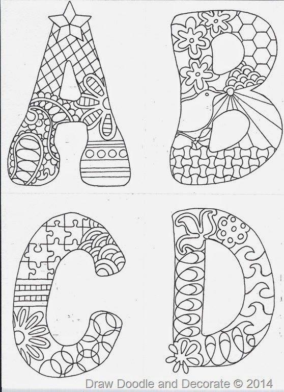 40+ Unique Doodle Alphabet Coloring Pages Sheets Printables