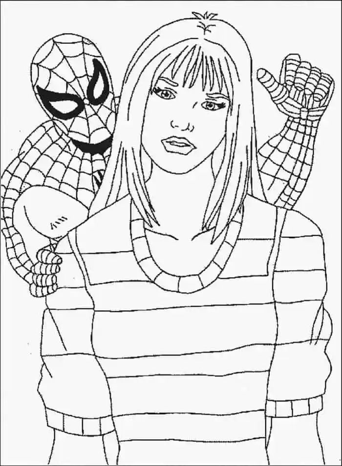 10 Cool Mary Jane Coloring Pages for Spiderman Fans