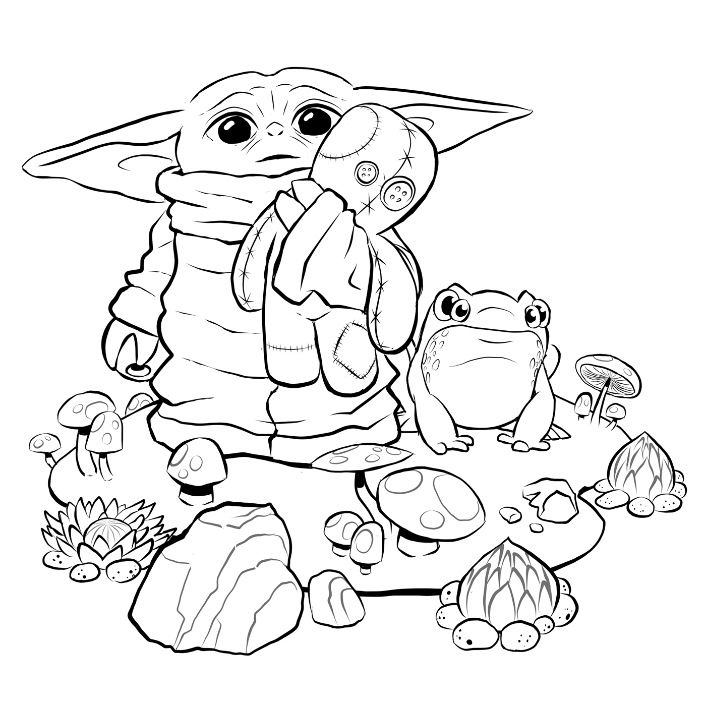 44+ Top Baby Yoda Coloring Pages Sketch