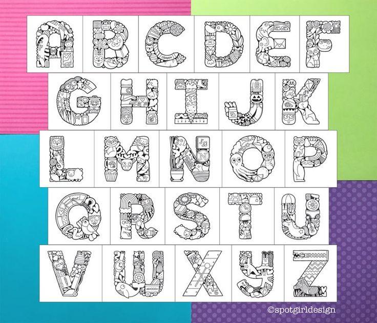 37+ Unique Doodle Alphabet Coloring Pages Books