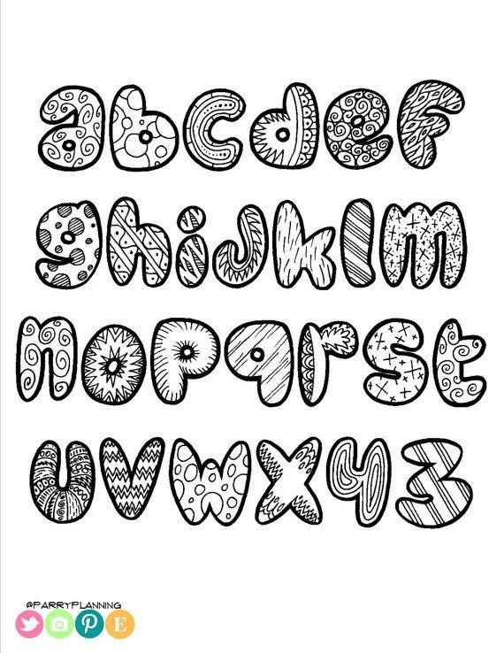 39+ Best of Doodle Alphabet Coloring Pages Line Art