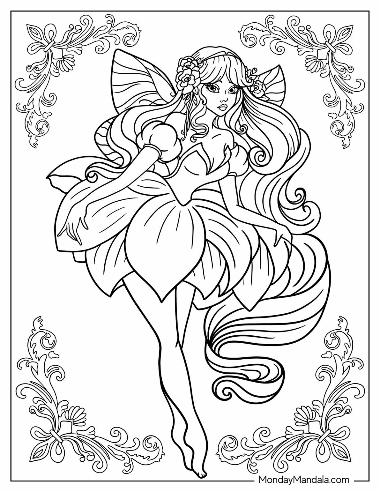 35+ Printable Fairy Coloring Pages PDF Printable