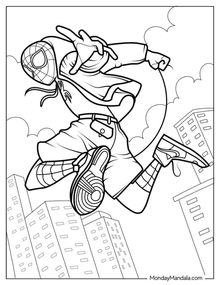 10 Fun Spiderman Miles Coloring Pages for All Ages