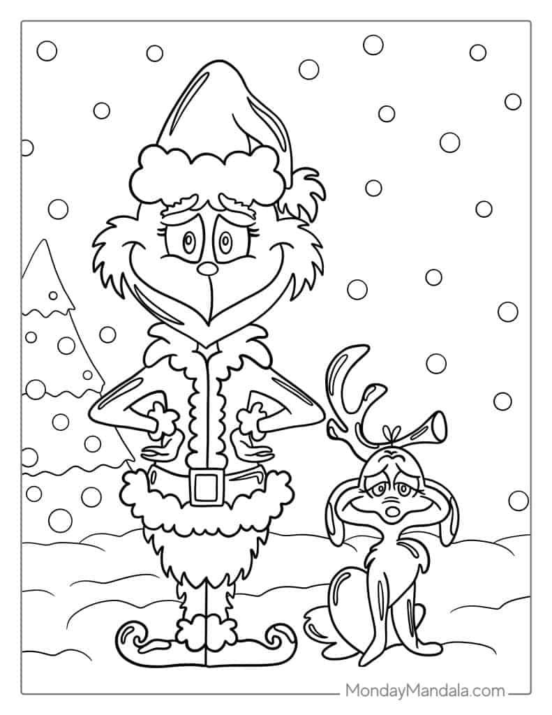 46+ Printable Grinch Coloring Pages for Adult