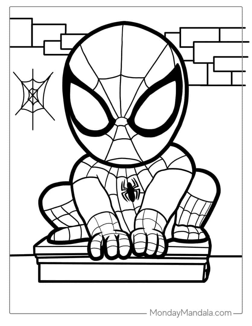 10 Easy Spiderman Coloring Pages for Young Artists