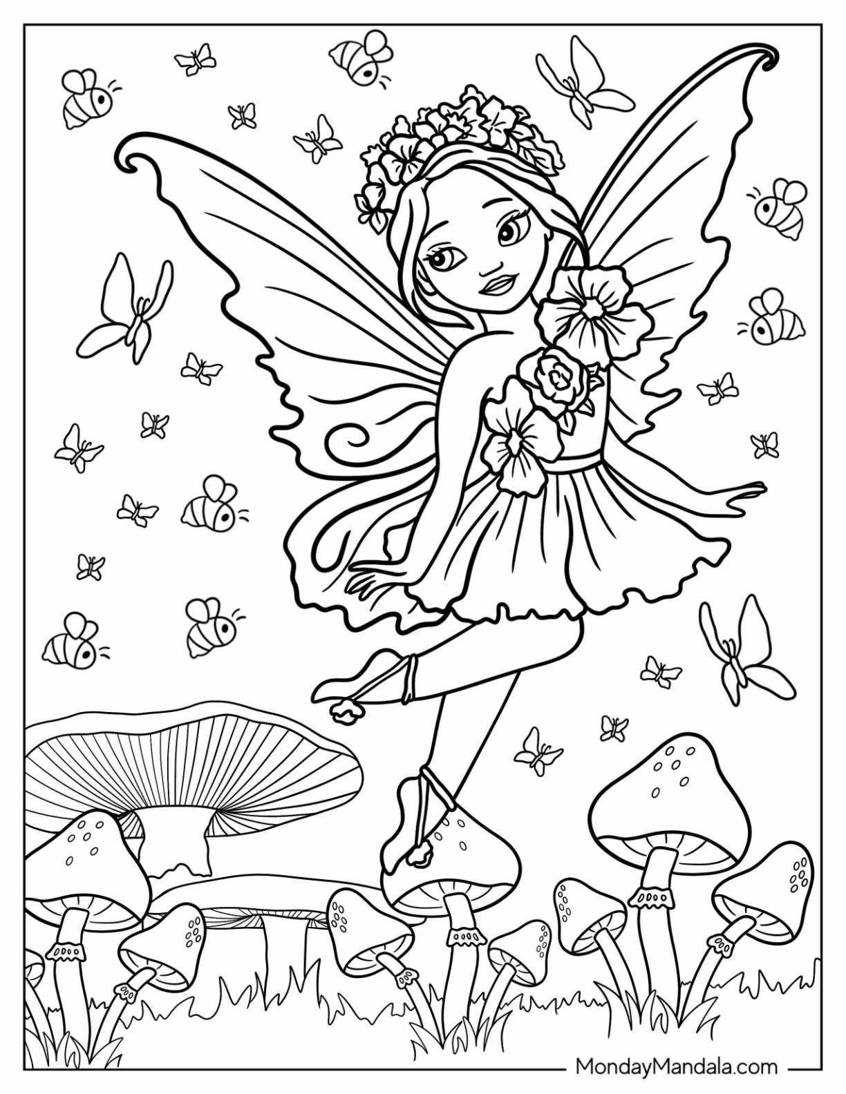 42+ Printable Fairy Coloring Pages Free Printable