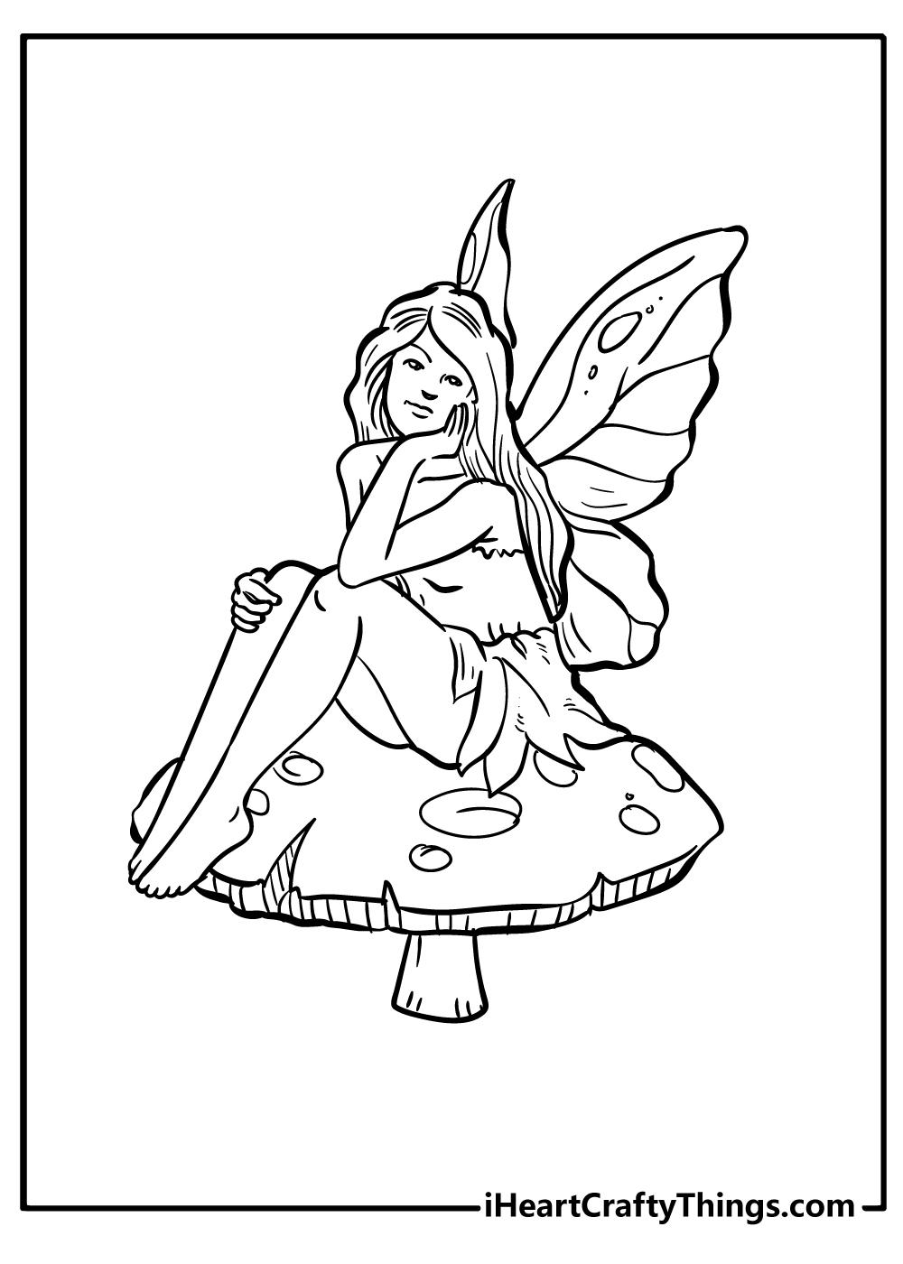 46+ Unique Fairy Coloring Pages for Adult